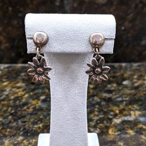 Sterling silver (.925) edelweiss earrings